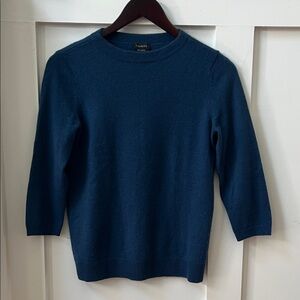 Talbots Ink Blue 3/4 Sleeve Cashmere Sweater